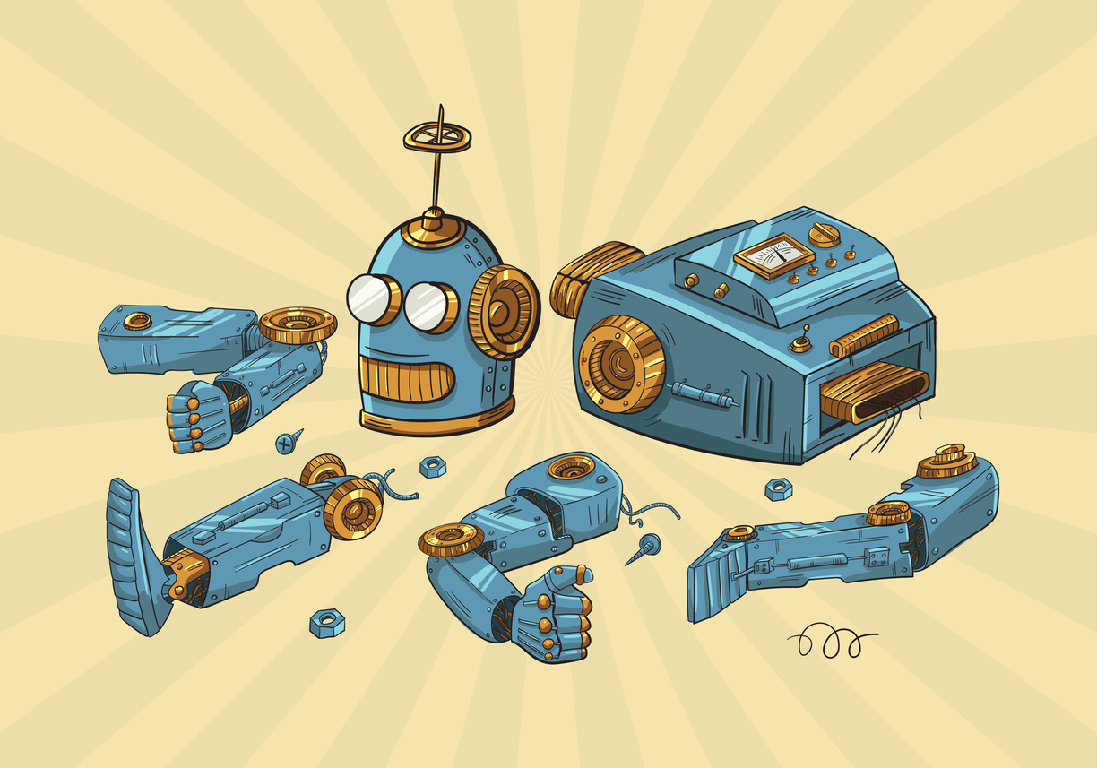 Robot dismantled illustration
