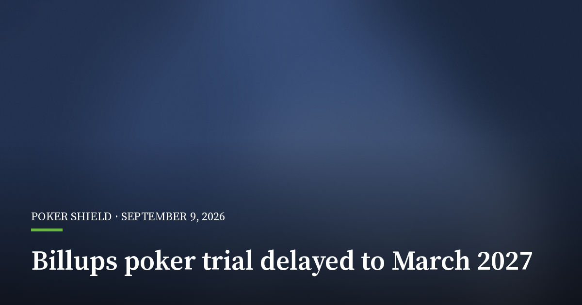 Billups Poker Trial Pushed to March 2027